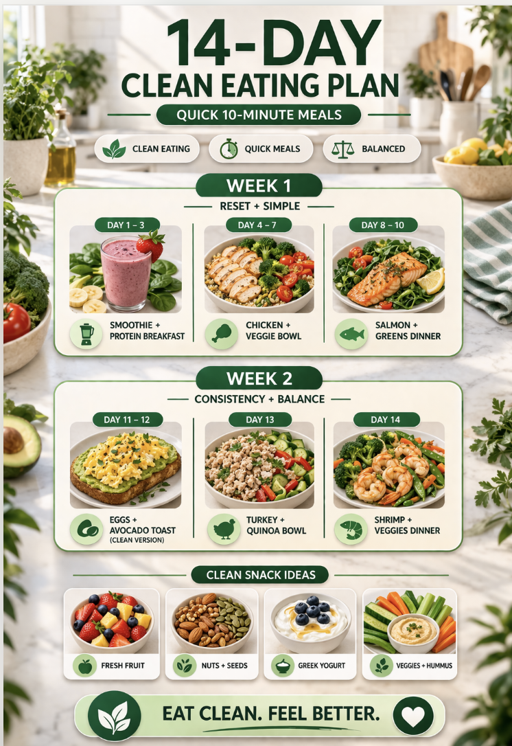 The Ultimate Clean Eating Guide: 14-Day Meal Plan & 40 Simple Recipes ...