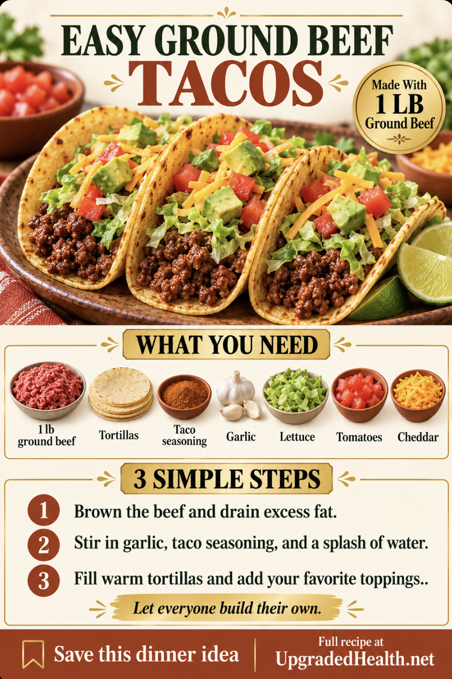 Classic Ground Beef Tacos with Fresh Toppings