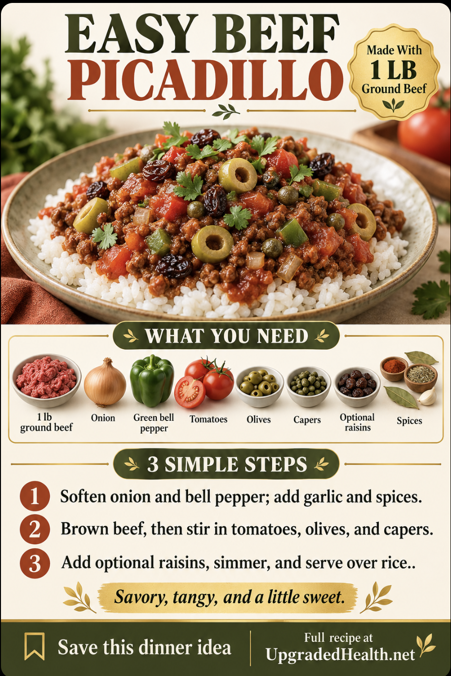 Easy Beef Picadillo with Olives and Capers