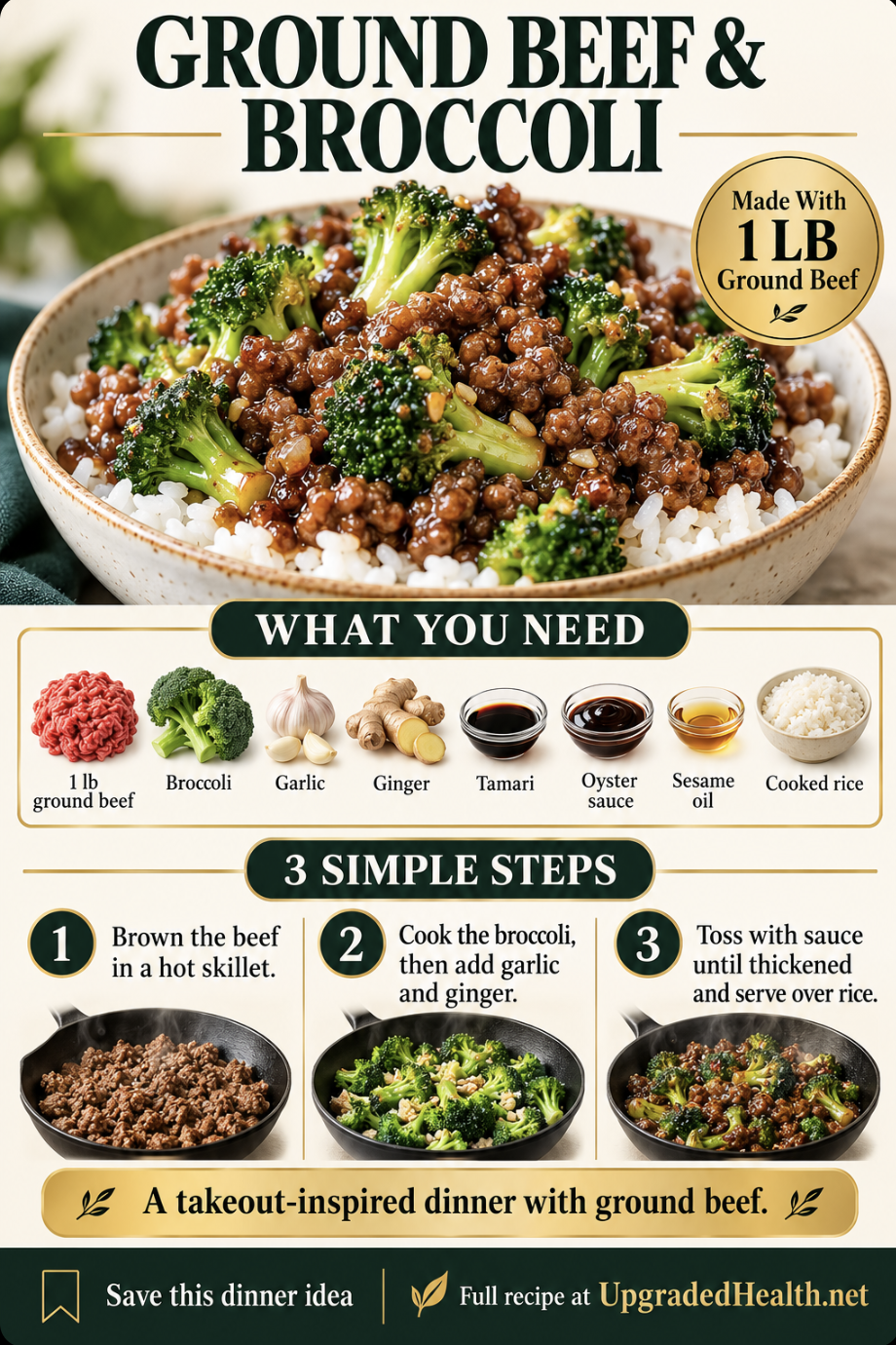 Easy Ground Beef and Broccoli Rice Bowls