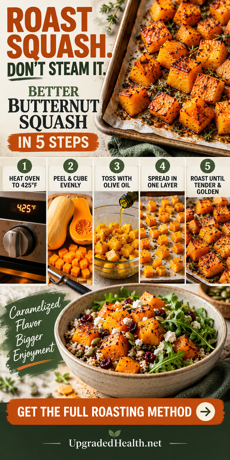 How to Roast Butternut Squash With Golden Edges — visual cooking guide.