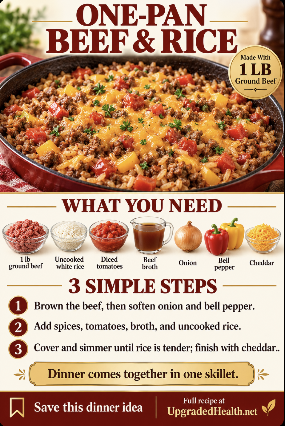 One-Pan Ground Beef and Rice Skillet