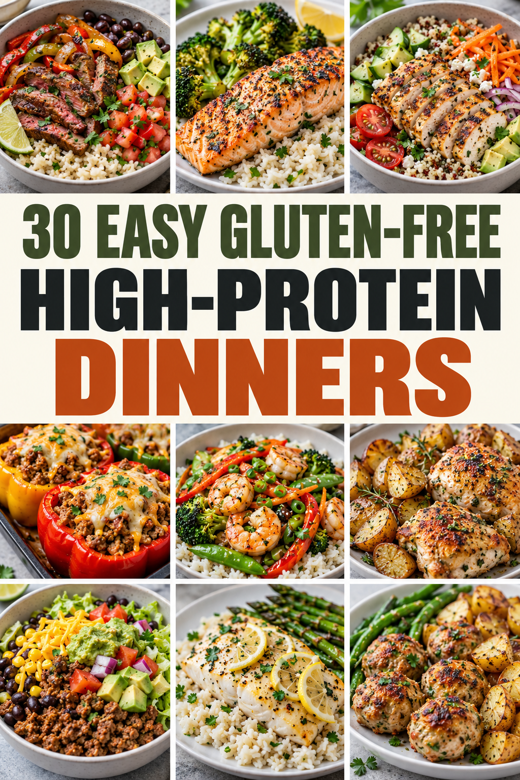 30 Easy Gluten-Free High-Protein Dinners infographic