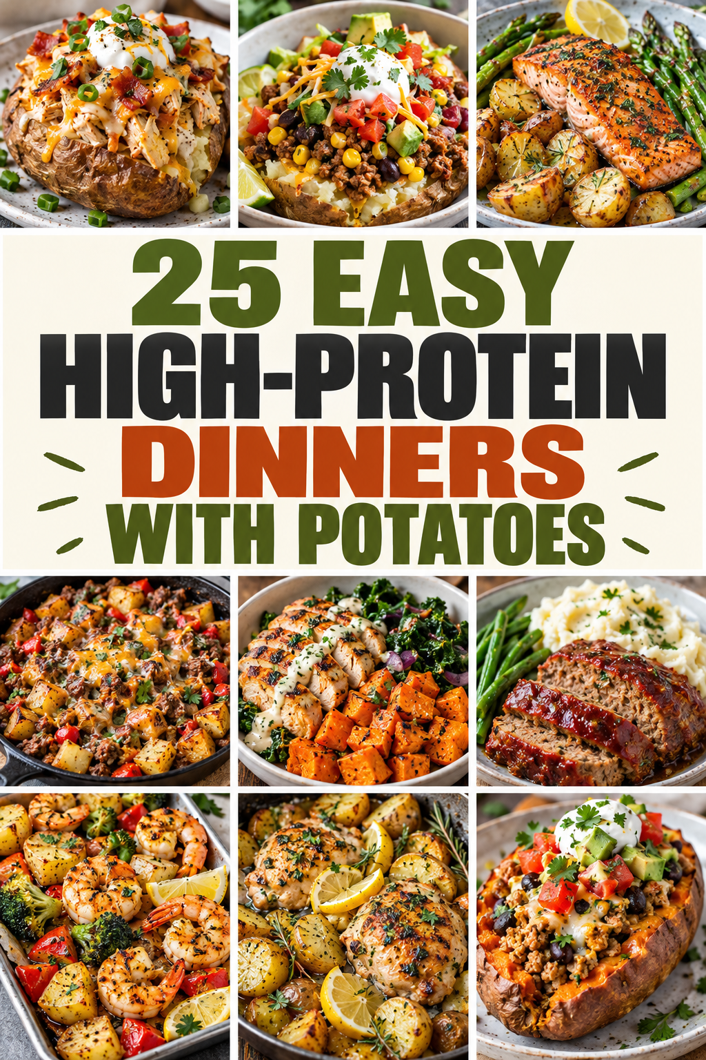 25 Easy High-Protein Dinners with Potatoes infographic