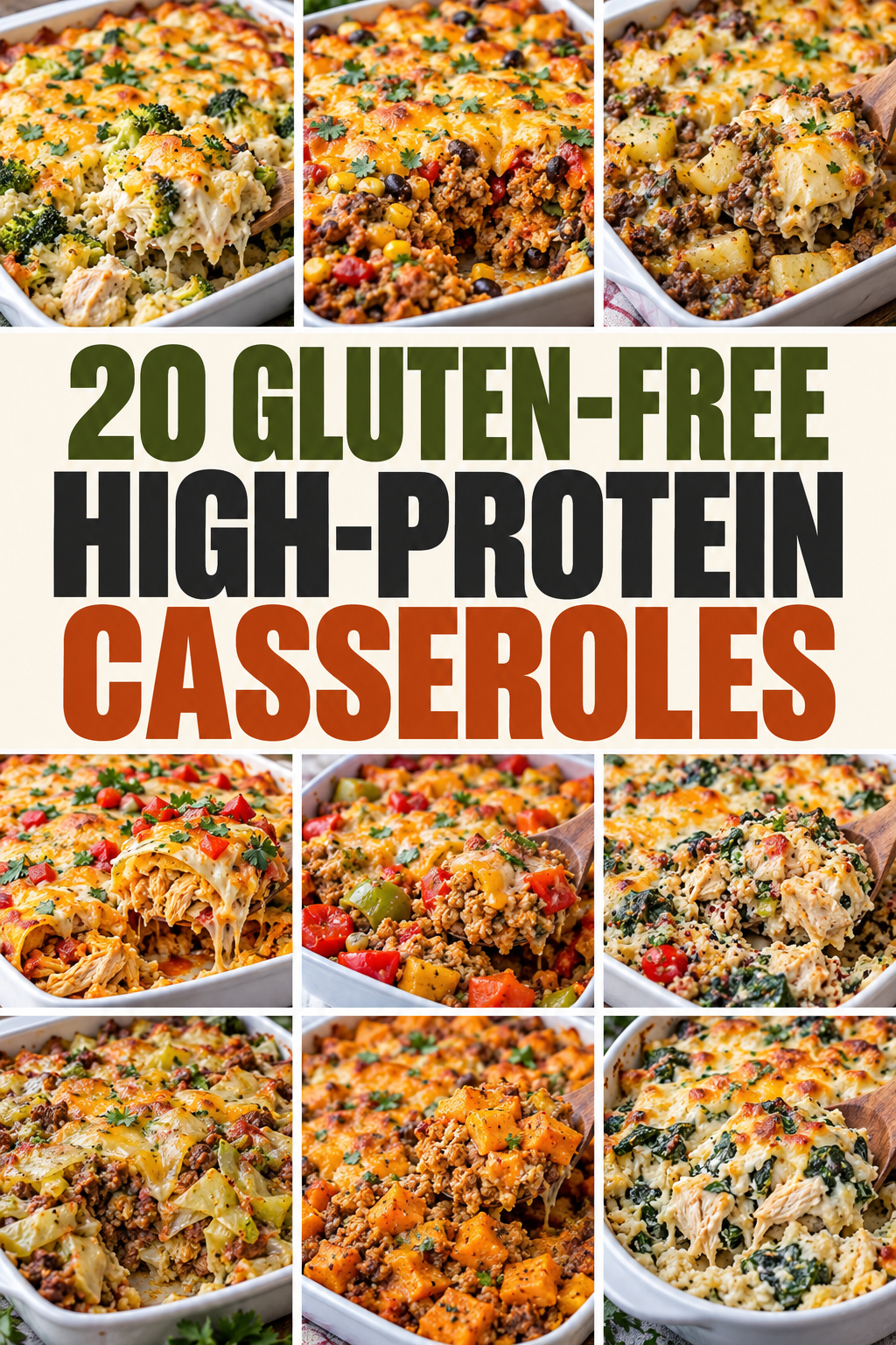 20 Gluten-Free High-Protein Casseroles infographic